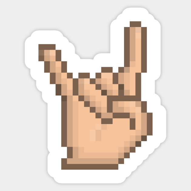 Metal Emote Pixel Art Sticker by Ken_Rampage